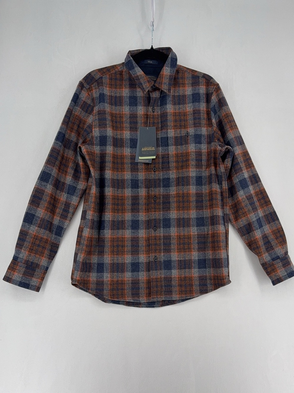 NWT Pendleton Men's Plaid Trail Wool Long-Sleeve Shirt size s - Picture 2 of 9